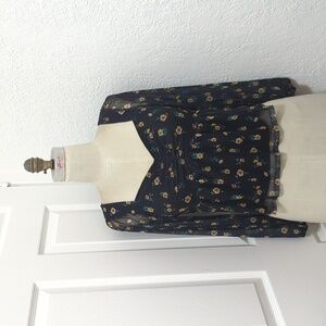Black floral blouse